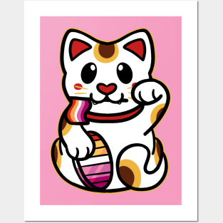 LGBTQ+ Pride Lucky Cat - Lesbian Posters and Art